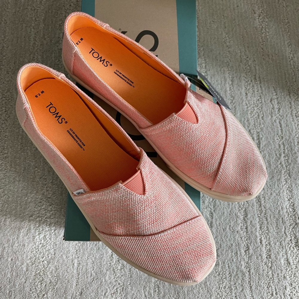 NWT Toms Alpargata Heritage Canvas Cupsole Slip-On, Women size 7.5